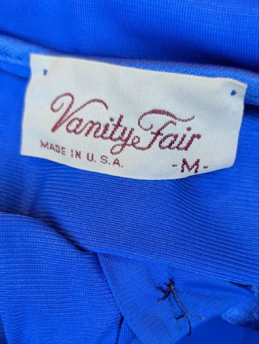 Vintage 60s Vanity Fair Royal Blue Satin 3-Piece Pajama Set w/ Robe SZ M